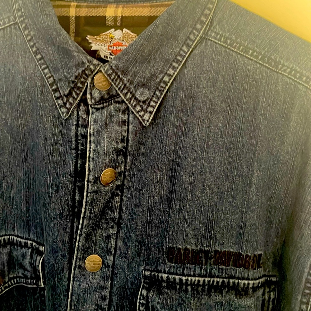 Men’s Harley Davidson Denim Flannel Jacket